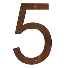 Husnummer 5 stål rustlook 40 cm